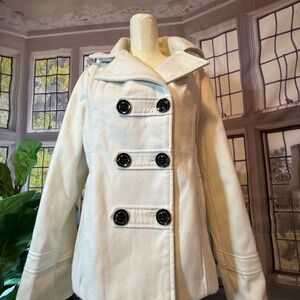 American Rag Peacoat Crop Women's Double-Breasted Coat Hood Pockets XL